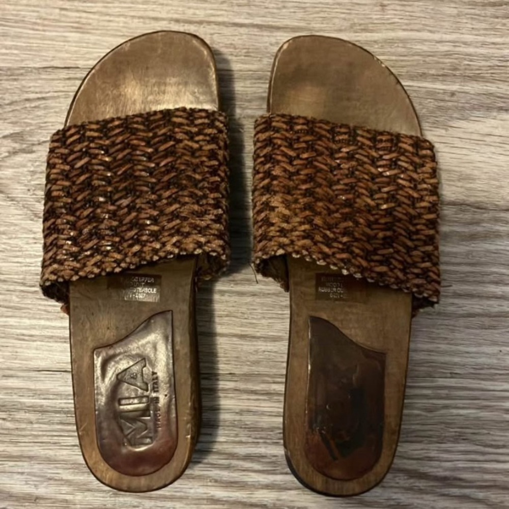 MIA authentic Italian wooden platform sandals